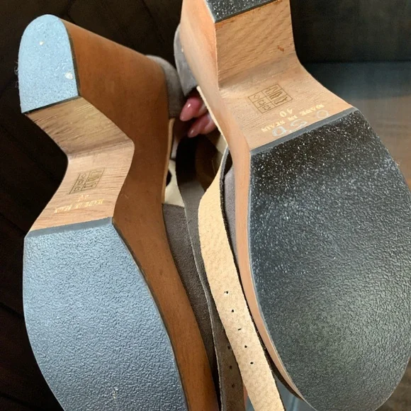 Free People Women Suede Wedge Shoes with Ankle Strap - Picture 6 of 8